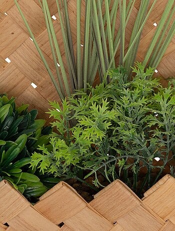 Plante artificielle suspendue avec panier en fibre de bambou JIKA