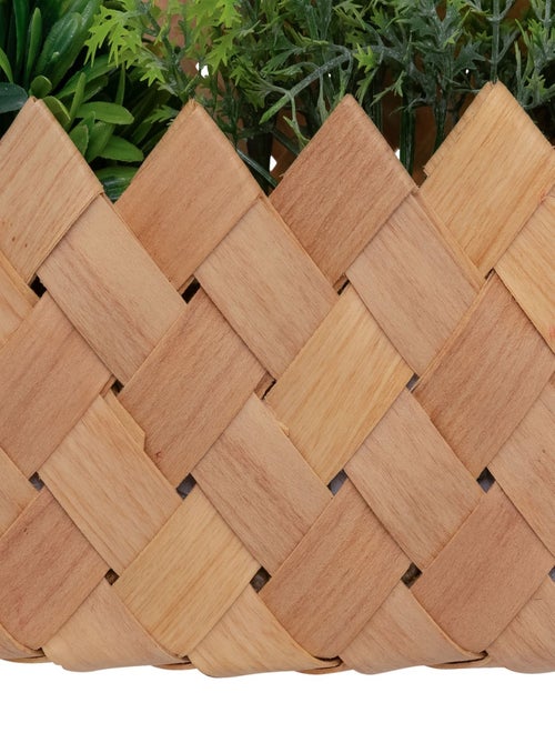 Plante artificielle suspendue avec panier en fibre de bambou JIKA - Kiabi