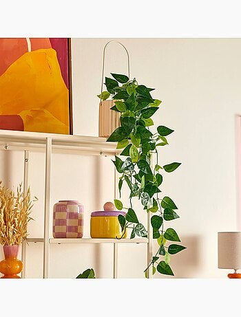Plante artificielle suspendue pot céramique POOL