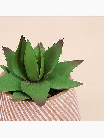 Plante grasse artificielle pot en céramique 13x10cm