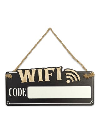 Plaque à suspendre en bois code wifi