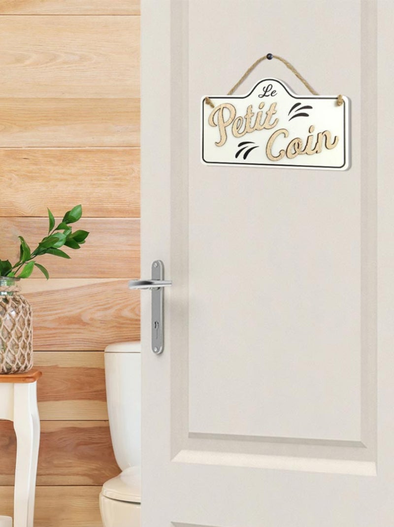 Plaque à suspendre en bois le petit coin Blanc - Kiabi