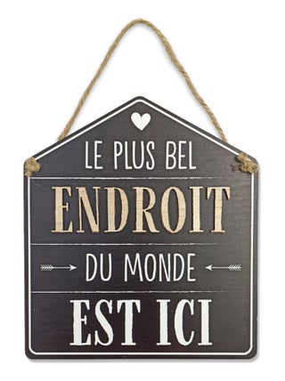 Plaque à suspendre en bois le plus bel endroit du monde