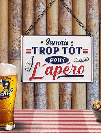 Plaque à suspendre en relief jamais trop tôt pour l'apéro