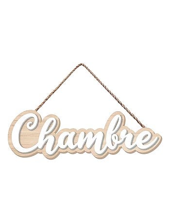 Plaque de porte en bois pour chambre