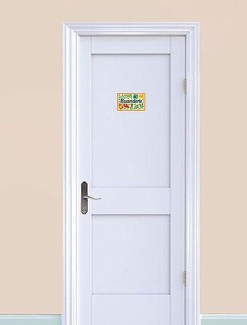 Plaque de porte en métal buanderie