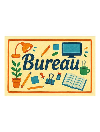 Plaque de porte en métal Bureau