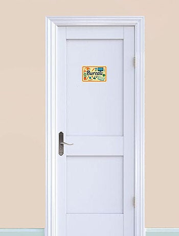 Plaque de porte en métal Bureau