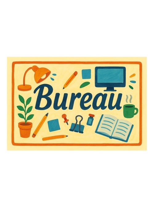 Plaque de porte en métal Bureau - Kiabi