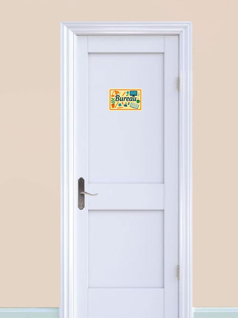 Plaque de porte en métal Bureau Beige - Kiabi