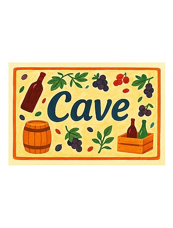 Plaque de porte en métal Cave