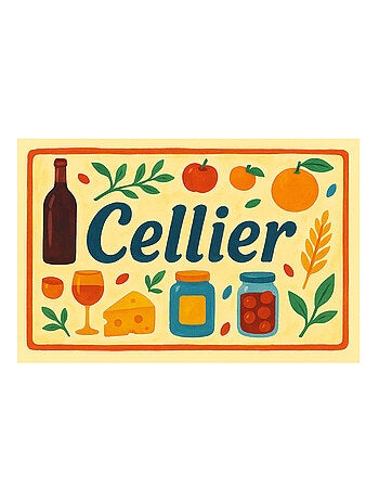 Plaque de porte en métal Cellier