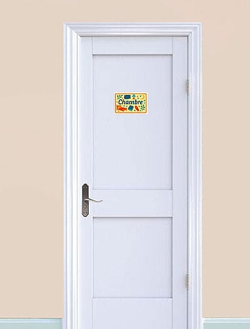 Plaque de porte en métal Chambre