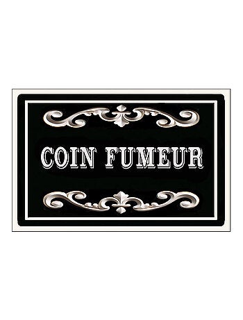 Plaque de porte en métal Coin fumeur