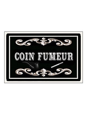 Plaque de porte en métal Coin fumeur