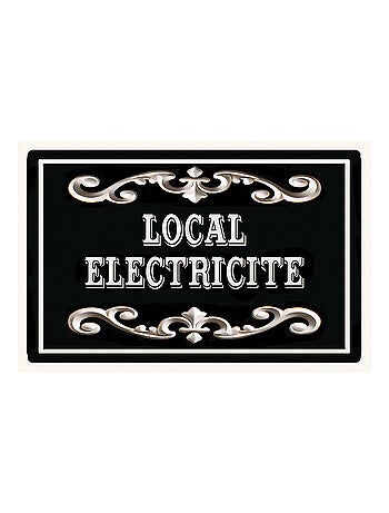 Plaque de porte en métal local électricité