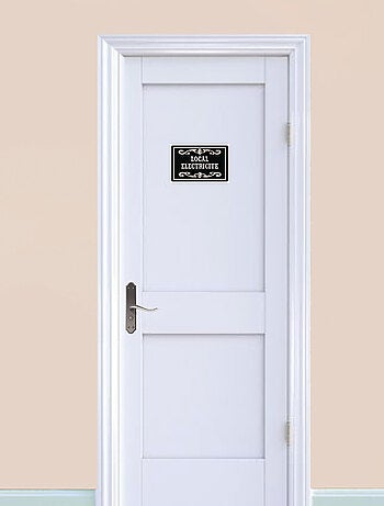 Plaque de porte en métal local électricité