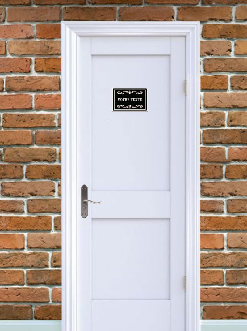Plaque de porte en métal personnalisée Noir - Kiabi