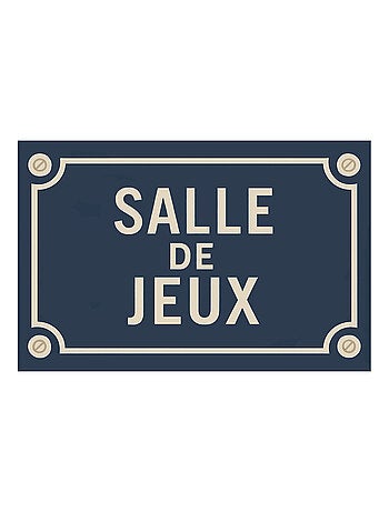 Plaque de porte en métal salle de Jeux