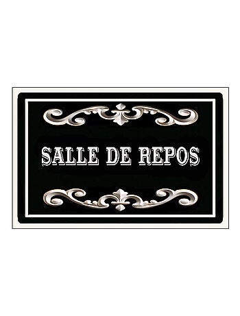 Plaque de porte en métal salle de repos