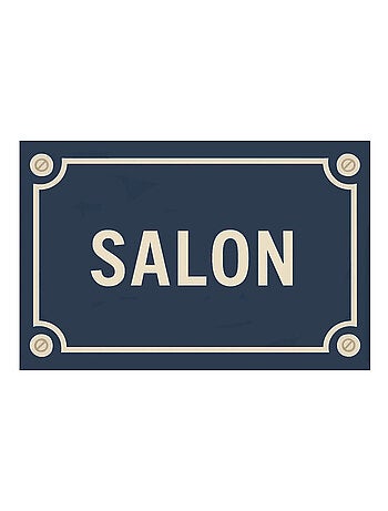 Plaque de porte en métal salon