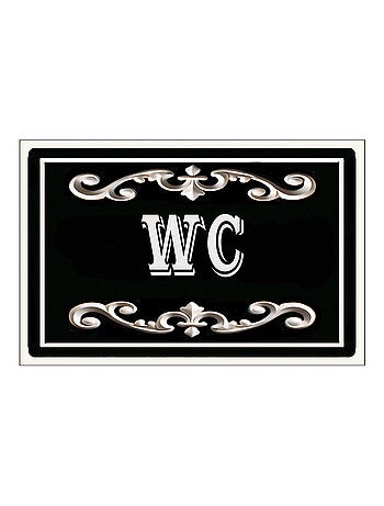 Plaque de porte en métal WC