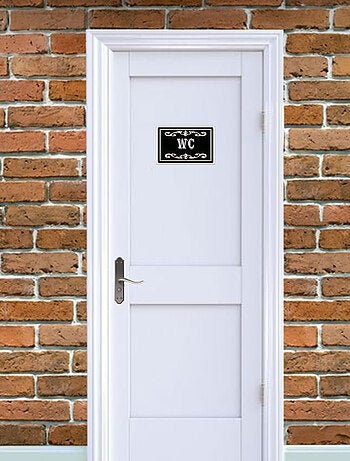 Plaque de porte en métal WC