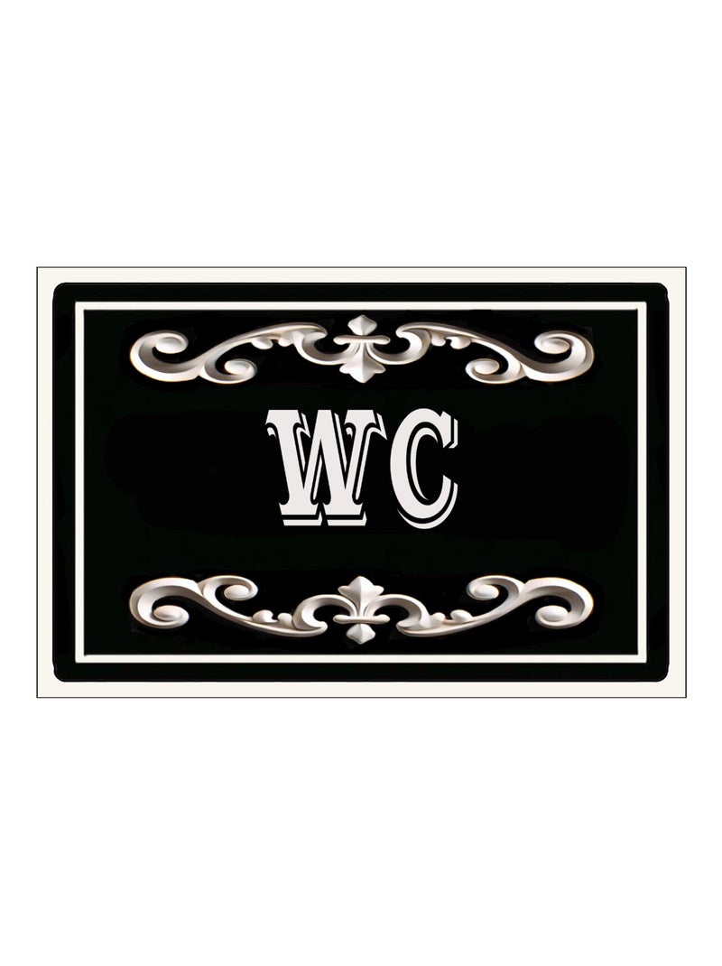 Plaque de porte en métal WC Noir - Kiabi