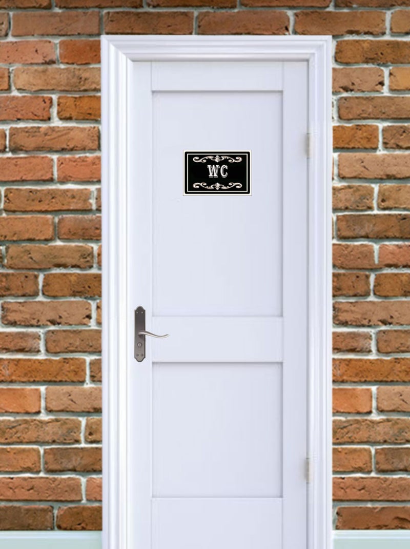 Plaque de porte en métal WC Noir - Kiabi