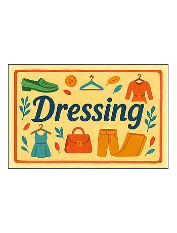 Plaque de porte métal dressing