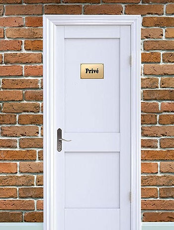 Plaque de porte métal or Privé