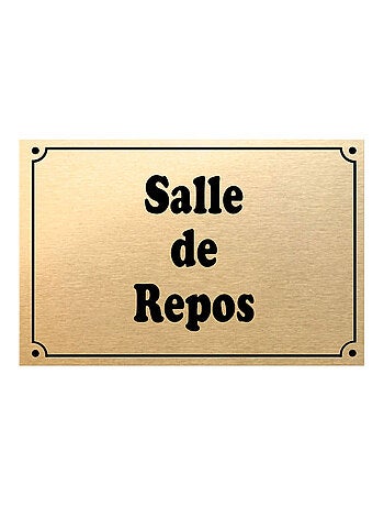 Plaque de porte métal or salle de repos