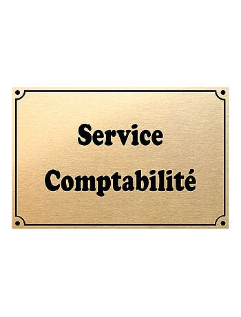 Plaque de porte métal or service comptabilité