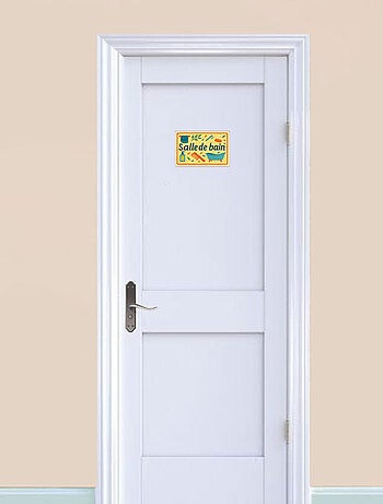 Plaque de porte métal salle de bain