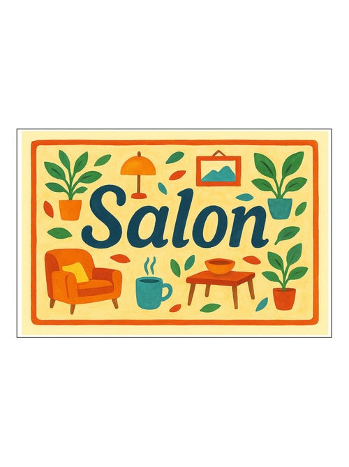 Plaque de porte métal salon - Kiabi