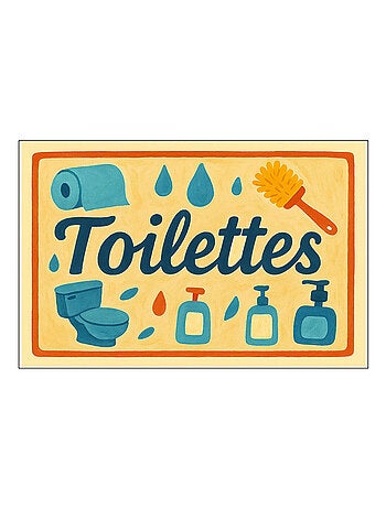 Plaque de porte métal toilettes