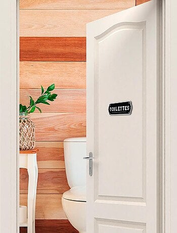 Plaque de porte pour les toilettes en métal