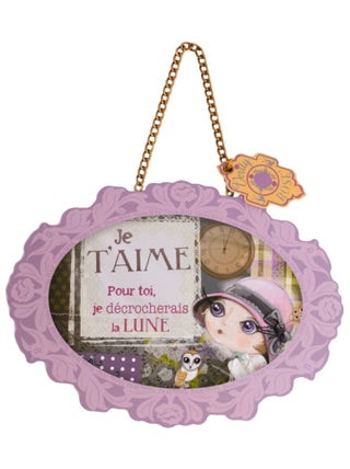 Plaque déco à suspendre verity rose je t'aime