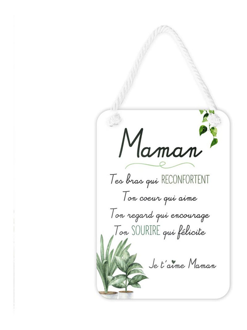 Plaque décorative à suspendre maman en relief Blanc - Kiabi