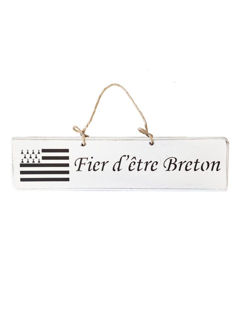 Plaque décorative bois - fier d'être breton Blanc - Kiabi