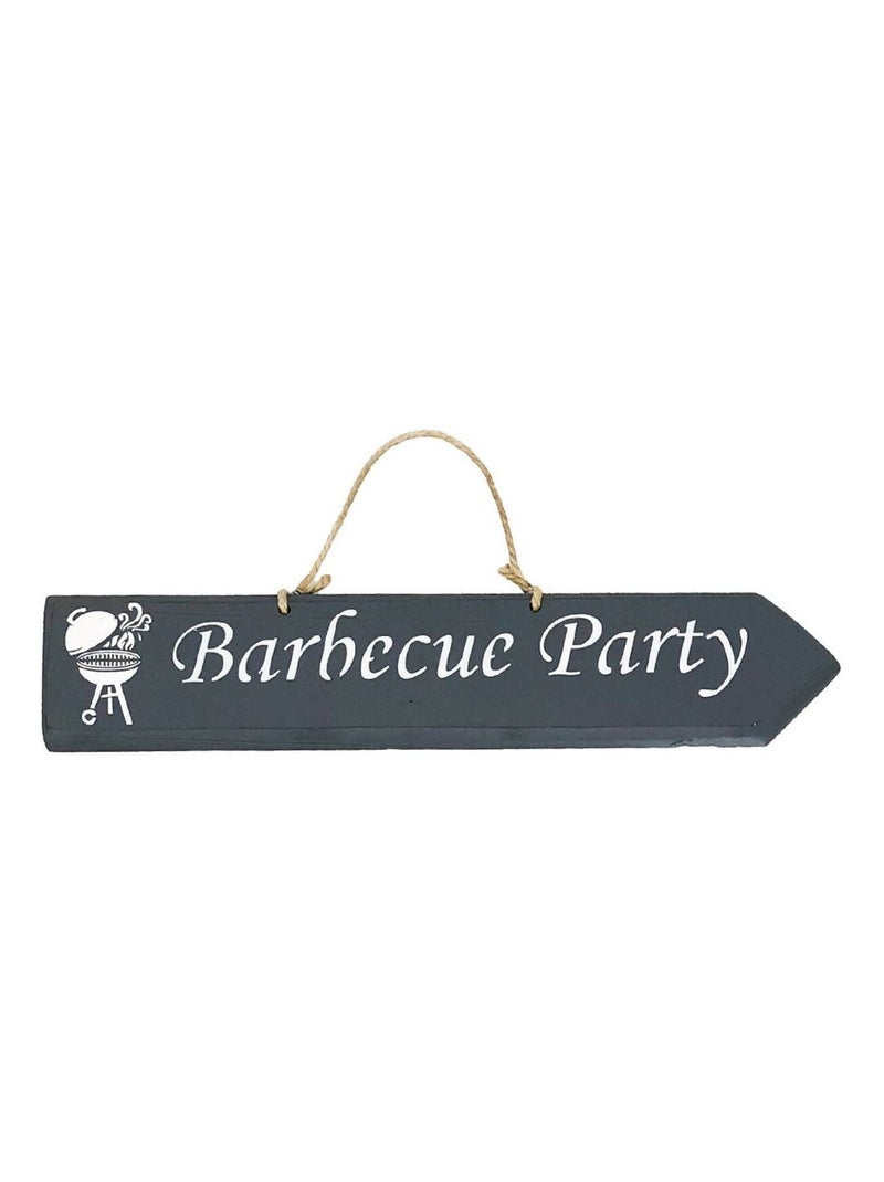 Plaque décorative en bois barbecue party gris anthracite - Kiabi