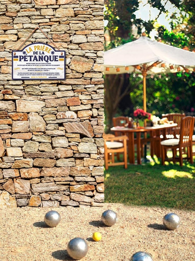 Plaque en bois à suspendre la prière de la pétanque Blanc - Kiabi