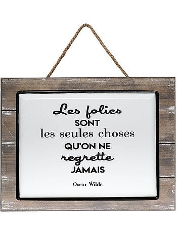 Plaque en métal et bois loki