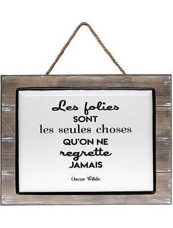Plaque en métal et bois loki