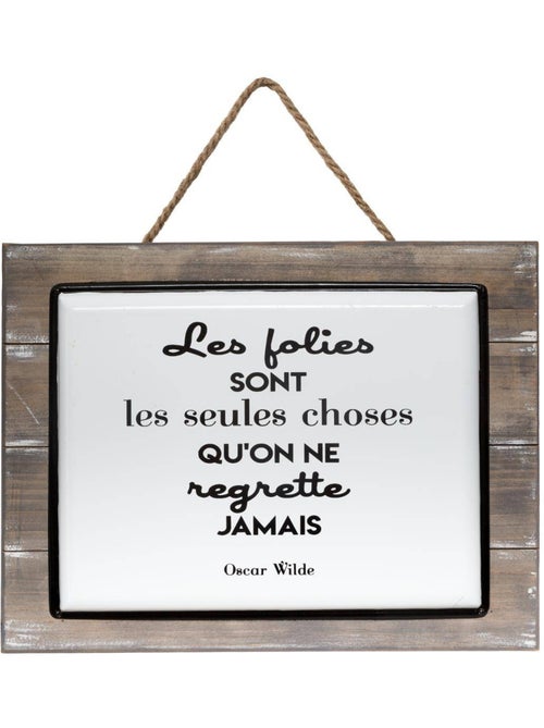 Plaque en métal et bois loki - Kiabi