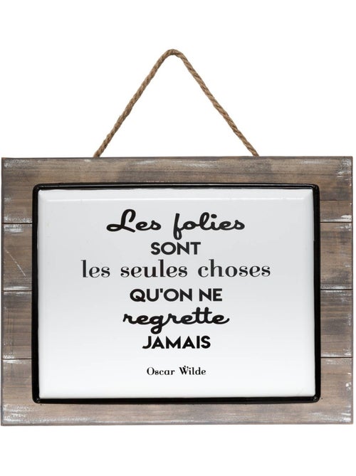 Plaque en métal et bois loki - Kiabi