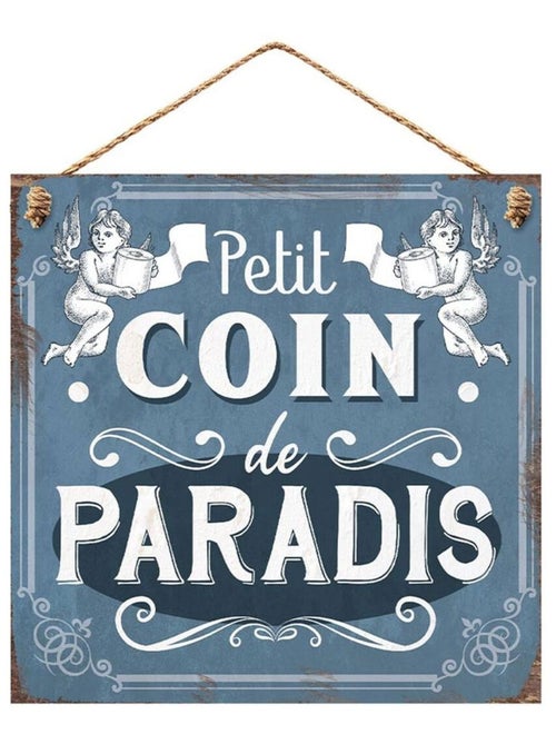 Plaque métal à suspendre petit coin 20 cm - Kiabi
