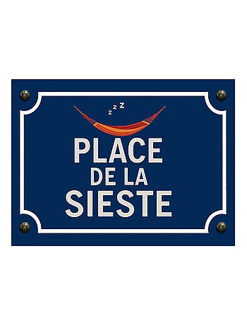 Plaque métal place de la sieste