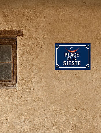 Plaque métal place de la sieste