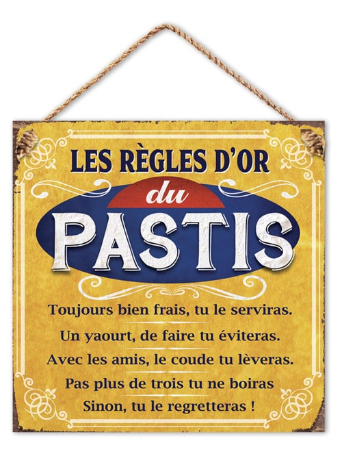 Plaque métal rétro pastis 20 cm - Kiabi